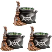 3PK Mystical Worlds Witches Cauldron LED Light Night Lamp Halloween Home Decor