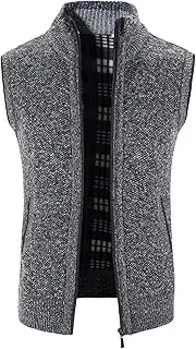 [Generic] Christmas Sweater Sleeveless Vest Zipper Fly Stand Collar Tops Sweater Cardigan Cardigan Pullover Men