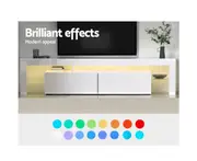 189cm Entertainment Unit TV Cabinet LED White