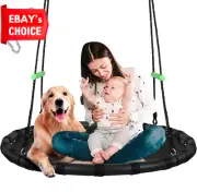 40" Tree Swing with PP Mat Kids Adults Outdoor Saucer Swing Durable Easy Install