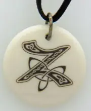 Touchstone Pottery Celtic Initial "Z" Porcelain Necklace