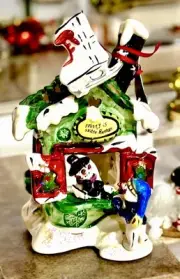Blue Sky Christmas FROSTY'S SKATE RENTALS Tea Light Candle House Auth Retailer