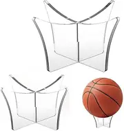 2Pcs Acrylic Ball Stand Holder - Clear Display for Basketball, Football, Soccer - Transparent Stand for Sports Balls