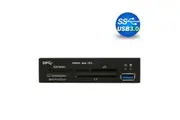 3.5" USB 3.0 All in One Internal Card Reader Full Long Metal with Front USB Black