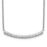 14k White Gold 1/4 Ct. Lab Grown Diamond VS/SI+ G+ 18 inch Curved Bar Necklace