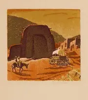 Gustave Baumann : Cordova Plaza : Archival Quality Art Print