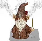 Gnome Incense Holder for Sticks, Incense Cone Burner Ornaments, Gnome Decor for Desk, Unique Gnome Gifts for Women Men