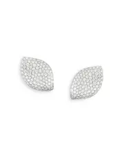 Pasquale Bruni 18K White Gold Aleluia Diamond Pave Leaf Statement Earrings