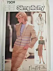 Dress Blazer Jacket 14 Simplicity 7309 Sewing Pattern UC VTG McFadden Slim Skirt