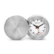 Genuine Mondaine Table Desk Alarm Clock Quartz Watch Analog Battery Swiss Made