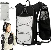 Running Hydration Pack, Reflective Hiking Backpack, Adjustable Breathable Sports Bag, 1.5L Water Bladder Included for Workout, Trekking, Camping, Fishing, 15.75 x 8.66 x 3.15 inches