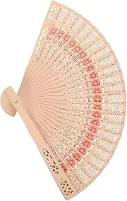 [WATIIFUFU] Vintage Style Sunflower Bamboo Folding Fans 50pcs Hand Fans for Summer Performance