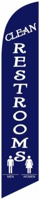 Clean Restrooms Feather Banner Swooper Flag for festivals and events - NO...