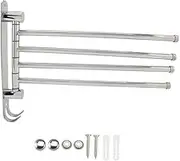 Swivel Towel Rack, Stainless Steel 4 Arm Bathroom Towel Holder, Bathroom Towel Rack, Towel Racks for Bathroom, Kitchen