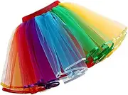 GAROZATION Rainbow Tutu Skirt Bubble Dress Dance Wear Elastic Size Ballet Costumes