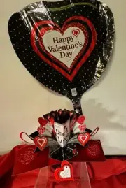 Mylar Valentine balloons withpop up card