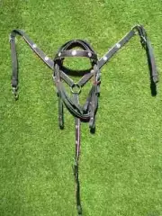 Synthetic Western Headstall & Breast Plate Collar Set For Horses.