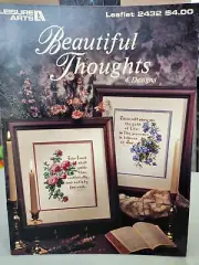 Leisure Arts Beautiful Thoughts Floral Cross Stitch Patterns Leaflet #2432