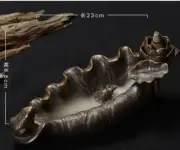 Ceramic Rust Glaze Incense Holder - Lotus Pond (for cone incense and joss-stick