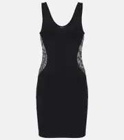 [Stella McCartney] Stella McCartney Mesh panel minidress AU 10 black