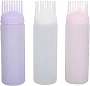 Comb Applicator Bottle Hair Coloring Brush Bottle with Precise Scale Easy to Control Hair Dyeing for Home Barbershop 3 Colors