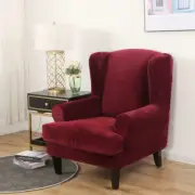 2pc/set Velvet Wing Back Chair Cover Spandex Stretch Slipcovers for Dining Chair