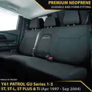 Nissan Patrol GU Wagon Series 1-3 ST, ST-L, ST Plus & Ti GP6 Premium Neoprene 2nd Row Seat Covers (Made to Order)