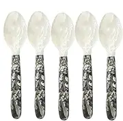 Nlrlo Handmade Pearl Spoon Shell Spoon - 5 Pearl Spoons | Decorative Caviar Spoons for Caviar Server Caviar Egg Ice Cream