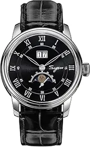 [Sugess] S437.02 Big Date MoonPhase Master Seagull ST2528 Movement Sapphire Crystal Men's Automatic Mechanical Watch 1963, Silver, 41mm