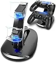 PlayStation 4 PS4 Controller Charger Dock Station Dual USB Fast Charging Stand + AC Wall USB Charger Adapter