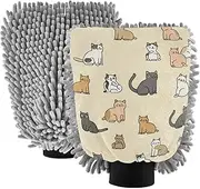 Cute Cartoon Kitten Microfiber Car Wash Mitt Scratch Free Car Washing Gloves Car Washer Sponge
