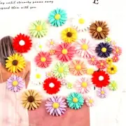 50 Flatback Resin Camellia Daisy Flower Cabochons 11mm 13mm Craft Embellishments