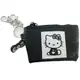 小禮堂 Hello Kitty 船形皮質零錢包 掛飾零錢包 耳機包 小物包 (黑 滿版)