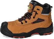[SAFETOE] S3Work Shoes Men's/Women's Military,M-8518 Safety Shoes, Anti-Static, Waterproof, Breathable Leather, Comfortable Insole, Fiber Glasses Toe Cap, Kevlar Plate