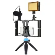 4in1 Phone Vlogging Live Broadcast Mobile Phone Video Rig Kit Cage Handheld Mic