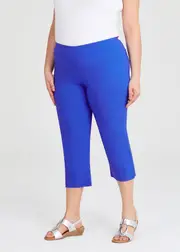 [Taking Shape] Taking Shape Expose Split Hem Crop Pant Size 12 in Coastal Blue, Viscose - Plus Size Women's Clothing Coastal Blue