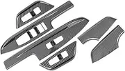 Interior Console Trim for Kia for Carnival for Sedona KA4 2020 2021 2022 2023 Car Window Glass Lift Button Switch Cover Window-Lift Panel Car Interior Accessories(6Piece Carbon Fiber)