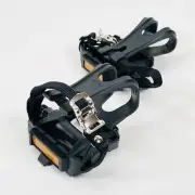 NEW NWT10 Sport Bike Pedals with Toe Clips and Straps Black
