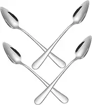 COMNESTBI 4pcs Stainless Steel Food Spoon Set for Fruit Puree Juice Feeding Utensils for Home Use for Apples Grapefruits