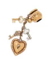 Chloe Key & Heart Lock Bag Charm