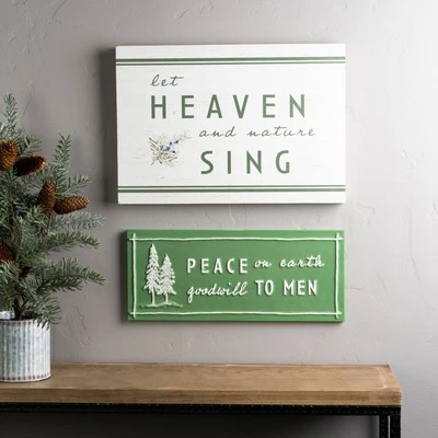 Rustic Wood Christmas Sentiment Sign 20"L