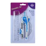 4Pcs Compass Drawing School Office Stationery Geometry Drafting Ruler Protractor