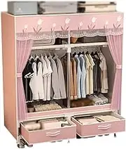 Oxford Cloth Portable Closets with Curtain Space Saving Storage Organizer for Bedroom Stable Wardrobe Clothes Closet