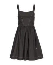lace-up cotton minidress IT42 Black