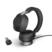 Jabra Evolve2 85 MS Bluetooth Headset, USB-C, Charging Stand, Black