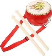 1 Set Dragon Pattern Hand Drum Educational Musical for Percussion Instrument for Preschoolers Drum with Sticks and Strap for Early Learning and Stage Performances
