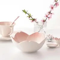 在飛比找ETMall東森購物網優惠-陶瓷粉色湯碗網紅單個高顏值櫻花