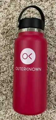 Hydro Flask Stainless Wide Flex LIdWater Bottle Red 32oz Outerknown Logo, NEW