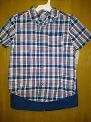 2Pc Button Front Plaid Top and Short Set Just One You by carter's Orange/Navy