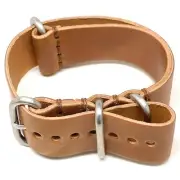 Shell Cordovan Military Watch Strap - Natural (Matte Buckle) : 20mm
